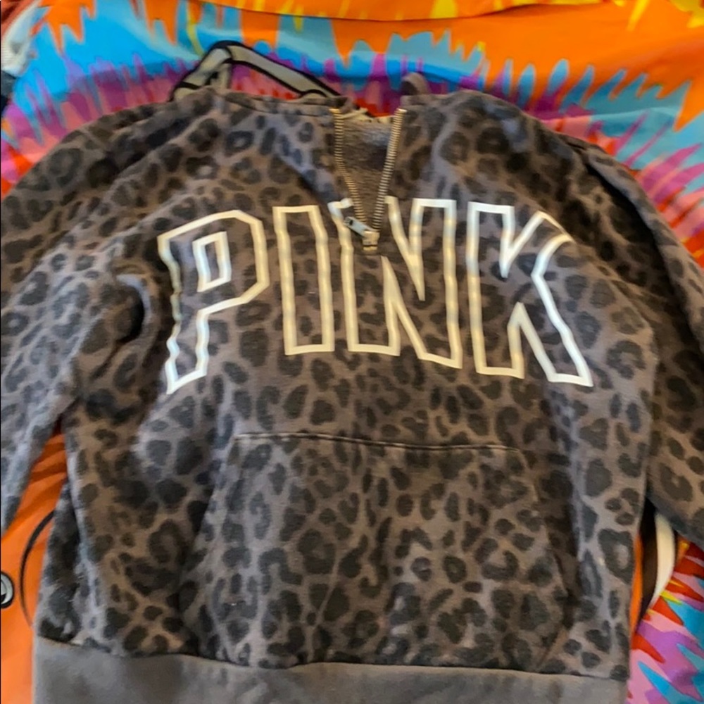 PINK cheetah print hoodie